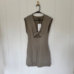 Zara Olive Green Sleeveless Dress